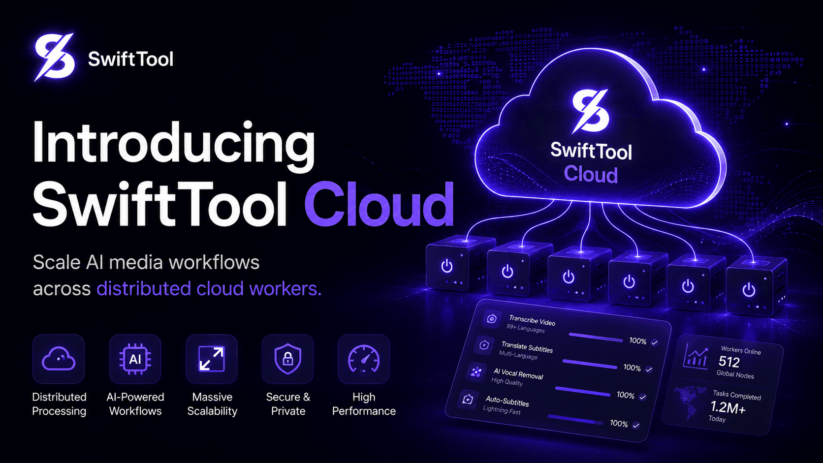 SwiftTool Cloud processing workflow